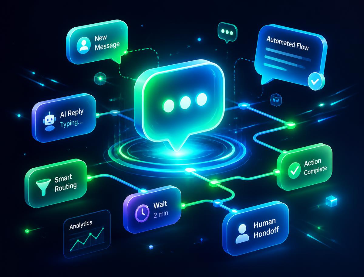 Automated WhatsApp conversation flow with AI replies